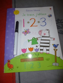 Je trace j'efface 1 2 3 - Usborne - Les lectures de Liyah